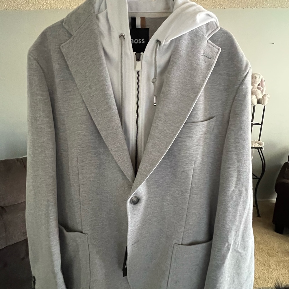Boss Gray Sport Coat with Hoodie